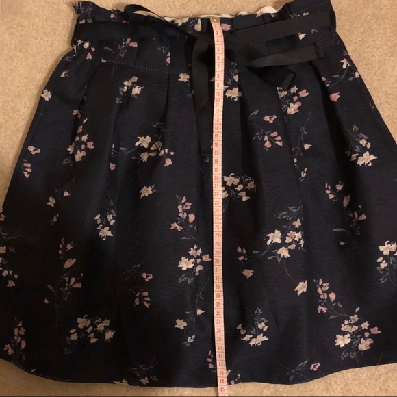 💜Navy Floral Print Skort with Bow - Picture 7 of 7